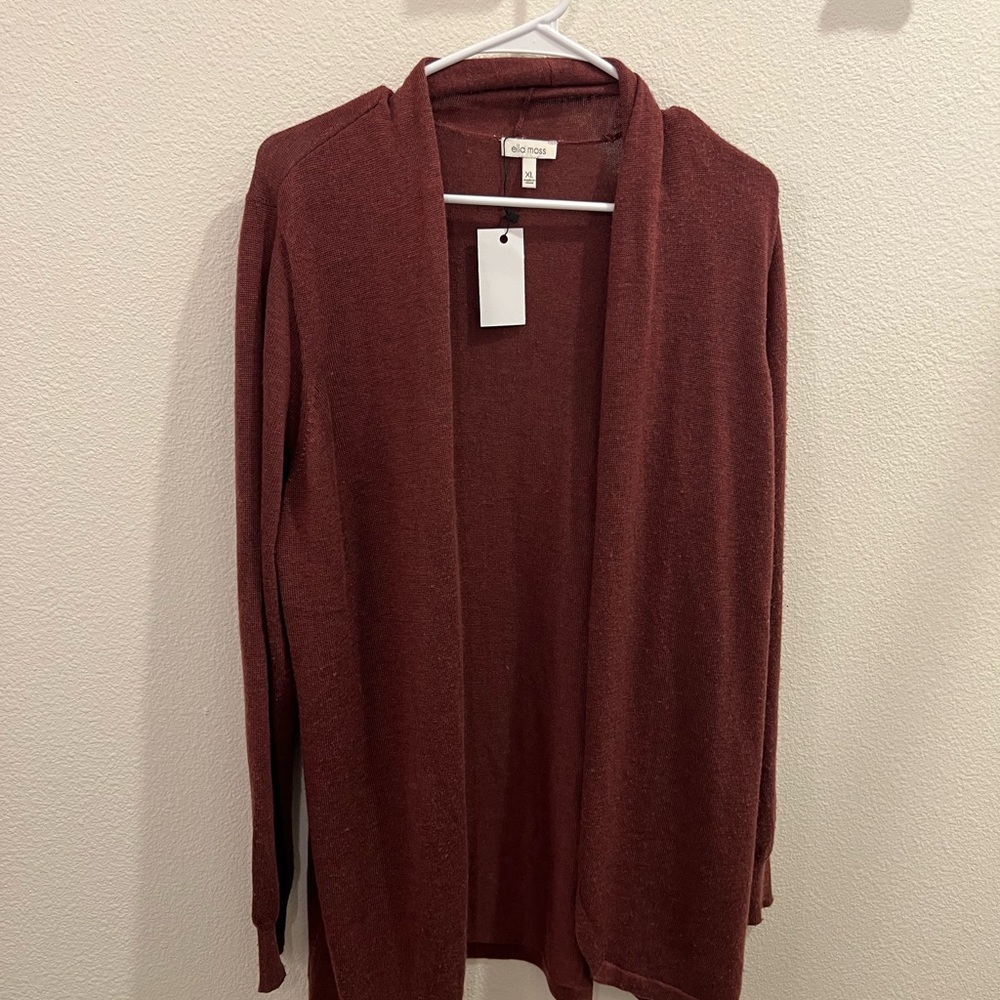 Ella Moss Rust Open Front Cardigan
